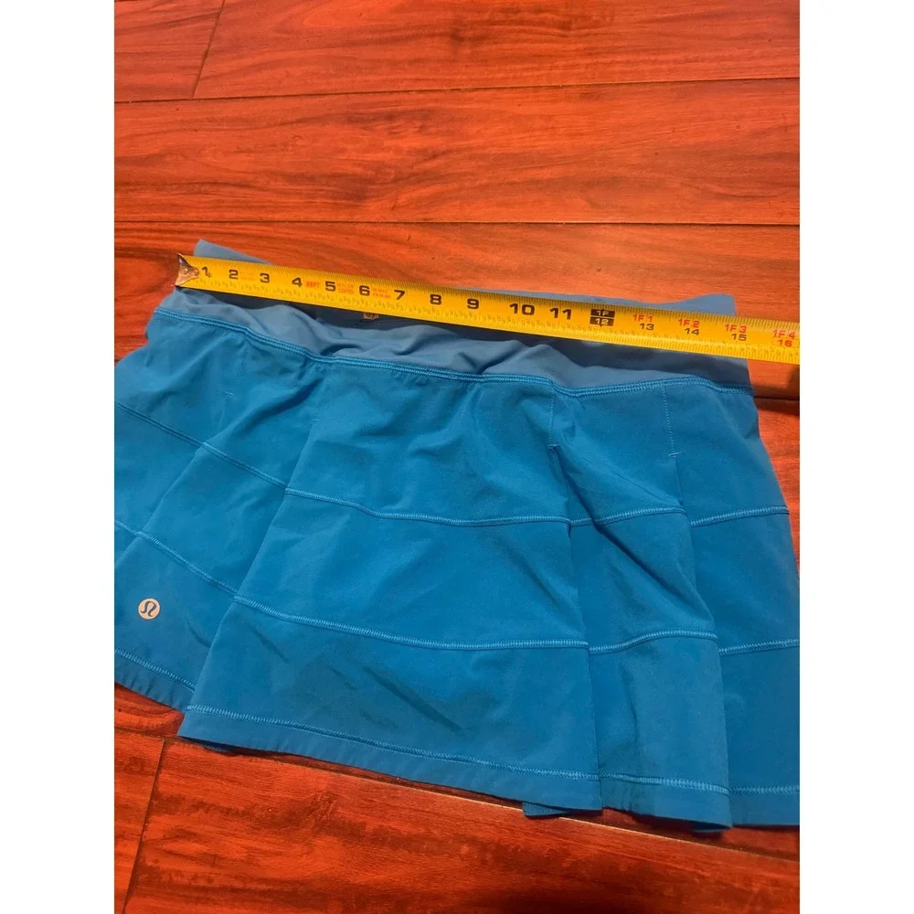 Lululemon Pace Rival Mid-Rise Skirt Blue Pleated Tennis Running Skort Size 8 - Picture 6 of 8